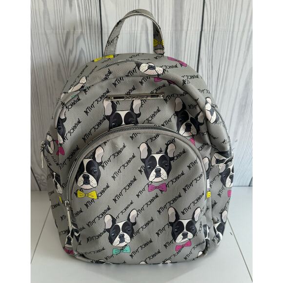 Betsey Johnson French Bulldog Bow Tie Backpack - Picture 1 of 9